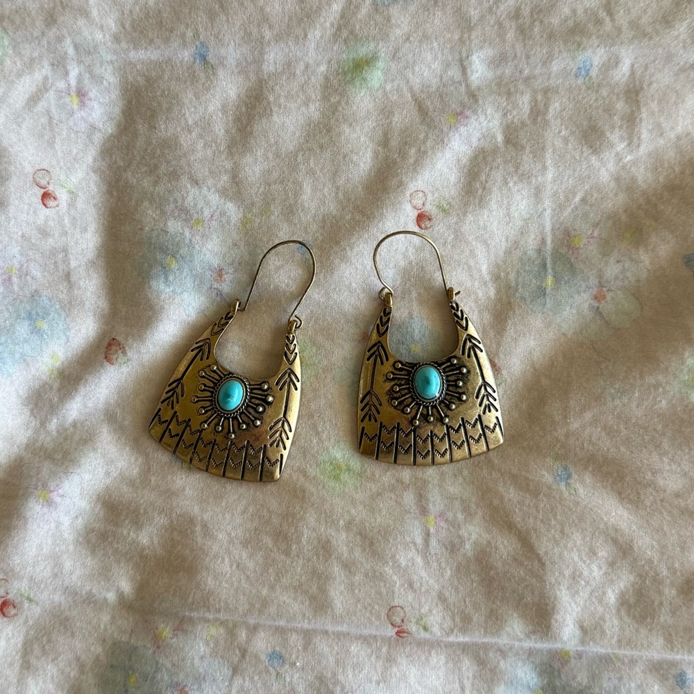 Western Boho Turquoise Earrings